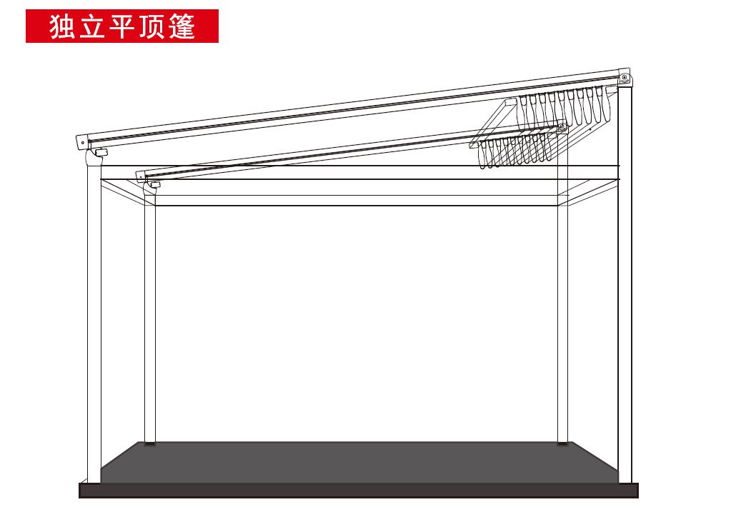 航城遮陽(yáng)折疊篷 獨(dú)立平頂篷